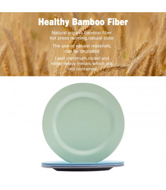 4pcs Bamboo Kids Plates for Baby feedingNon Toxic and Safe Toddler Plates, Eco-Friendly Tableware for Baby Toddler Kids Bamboo Toddler Dishes and Dinnerware Sets,01