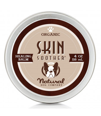 Natural Dog Company Skin Soother - Organic, Vegan Healing Balm - Hot Spots, Bacterial Folliculitis, Dermatitis, Alopecia, Mange, Dry Flaky Skin