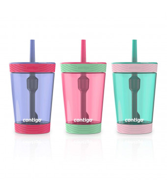 Contigo Spill-Proof Kids Tumbler with Straw, 3-Pack, Sprinkles, Wink And Persian Green