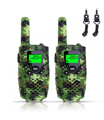 FAYOGOO Kids Walkie Talkies, Birthday Presents for Kids, 22-Channel FRS/GMRS Radio, up to 4-Mile Range Two Way Radios, Best Toys for 3 4 5 6 7 8 9 10 Year Old Boys and Girls (Camo Green)