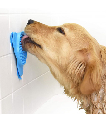 Aquapaw Slow Treater Treat Dispensing Mat Suctions to Wall for Pet Bathing, Grooming, and Dog Training