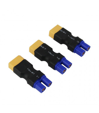 OliYin 3pcs Male XT60 to Female EC3 Losi Connector Adapter for Crawler Turnigy(Pack of 3)