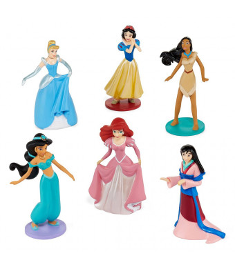 Collection Disney Princess 6 piece pc Figurine Playset Jasmine Ariel Pocahontas Snow White Cinderella Mulan