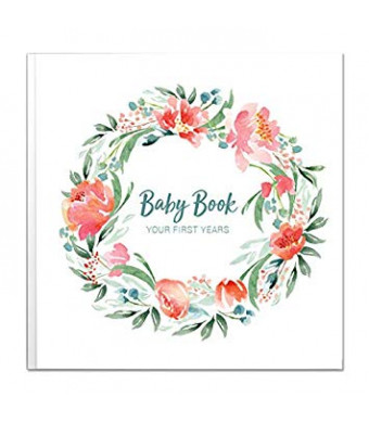 Baby Memory Book for Girls | Keepsake Milestone Journal | LGBTQ Friendly | 9.6 x 10 in. 50 Pages | Perfect Baby Shower Gift