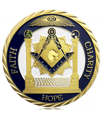 JYGCOIN Gold Plated Master Mason Symbol Proud Freemason Challenge Coin