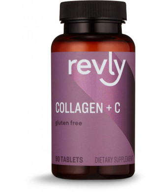 Amazon Brand - Revly Collagen Peptides + Vitamin C, 2500 mg Collagen Peptides per Serving (3 Tablets), 90 Tablets