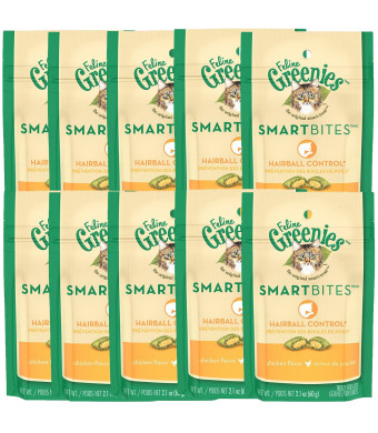 Greenies FELINE SMARTBITES Cat Treats, 2.1 oz (Pack of 10)