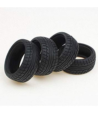 Shaluoman Soft Rubber Tires Tyre for RC 1:10 On Road Car Pack of 4