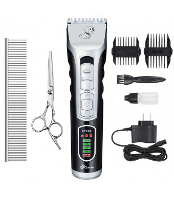 Oumte Dog Grooming Kit Professional Dog Clippers Rechargeable Cordless Pet Trimmer Dog Shaver Low Noise Hair Cut Hair Clippers for Dogs Cats Horse Other Animals