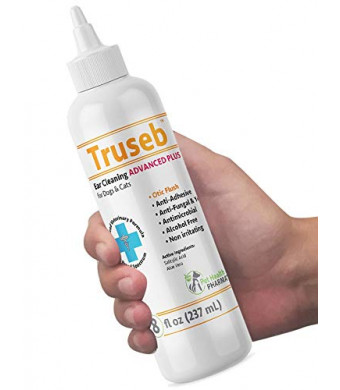 Truseb | #1 Ear Cleaner ADVANCED PLUS Solution Formula for Cats and Dogs, Pet Cleaning Ear Wash + Aloe, Ear Infection Treatment, Yeast, Mite, Odor, Itching, Otitis Externa, Wax,Antibacterial Antifung
