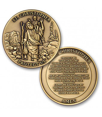 St Christopher Protect Us Challenge Coin