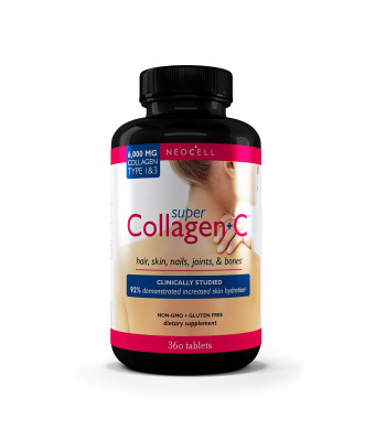 NeoCell Super Collagen + C  6,000mg Collagen Types 1 and 3 Plus Vitamin C - 360 Tablets