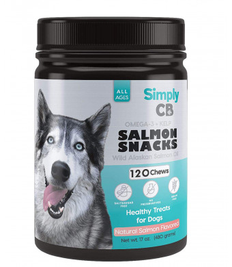 Fish Oil for Dogs-Omega 3-Salmon Oil Soft chew-Supplement- Healthy Coat and Nails Stop Shedding, itching, Dry Skin Reduce Pain and lubricate Joints Great for All Dogs 120 ct