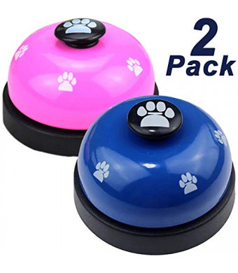 Joofanda Pets Training Bell 2 Pack Potty Training Bell Chromed Polished Stainless Steel with 2 Free Non-Slip Silicone Pad for Dog Bell, Service Bell, Desk Call