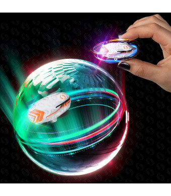 Whipz Micro Racers Mini Cars - Micro Pocket Racer LED Light Up Glow in The Dark Car Spinner Girls or Boys Toys, Keychain Cars w/ Balls for Kids