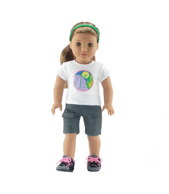 Emily Rose 18 Inch Doll Clothes | Brownie Girl Scout Camping Outfit | Hiking Boots Included! | Fits American Girl Dolls | Gift Boxed!
