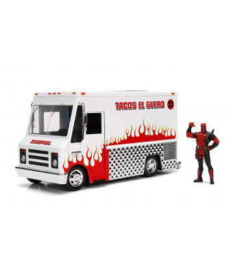 Jada Toys Marvel Deadpool and Taco Truck Die-cast Car, 1:24 Scale Vehicle, 2.75 Collectible Figurine 100% Metal