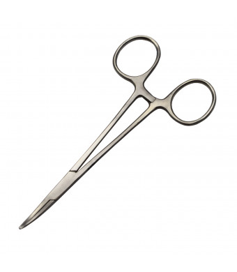 Motanar Professional Stainless Steel Pets Dogs Cats Hemostat Forceps Scissors Ear Hair Clamp Pulling Shears Plier Pet Dog Trimmer Accessories Curved Silver
