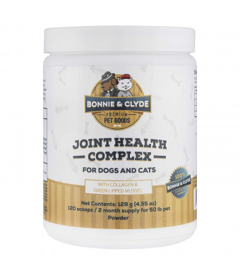 Dog and Cat Joint Supplement, Natural Green Lipped Mussel and Collagen, with Non-Chinese Glucosamine and Chondroitin for Dogs and Cats, Hip and Joint Supplement, No Filler Ingredients (4.55oz)