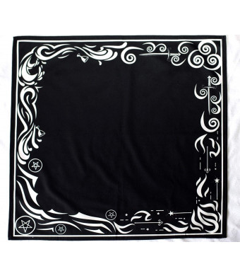 Tarot Cloth for Any Tarot Cards: Wind, Fire, Earth, Water (Large 24 inches x 24 inches, Black, Velvet)