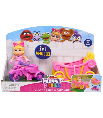 Muppets 14432 Babies Piggy N Trike N Carriage, Multicolor