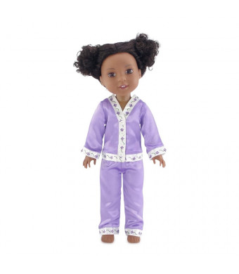 Emily Rose 14 Inch Doll Clothes | Lavender 2 Piece Doll Pajamas PJs Outfit | Fits 14" American Girl Wellie Wishers and Glitter Girls Doll | Gift-Boxed!
