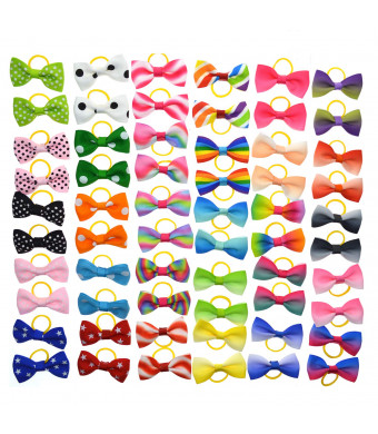 YCSJPET Pet Hair Bows, Kitten Puppy Horse Headdress Grooming Accessories Dog Hair Bows with Rubber Bands