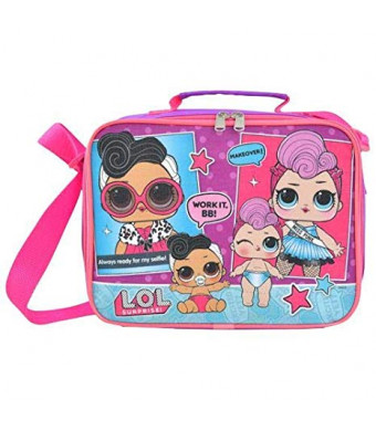 UPD LOLLB LOL Surprise! Glam Club Soft Insulated Pink Lunchbox Lunch Bag -Doll Face andMiss Punk, 9.5 x 8 x 3 in., Multi