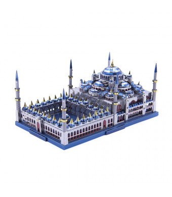 3D Metal Puzzle Assembly Architecture Model Building Kit DIY Laser Cut Jigsaw Toy - Microworld J029 Turkey Blue Mosque (Sultan Ahmed Mosque)
