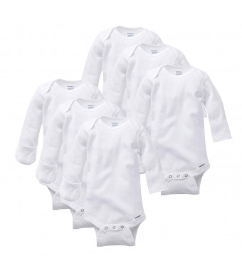 Gerber Baby Girls' 6-Pack Long-Sleeve Mitten-Cuff Onesies Bodysuit