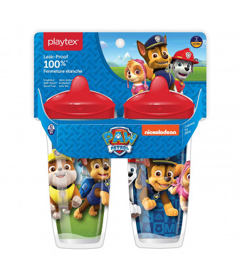 Playtex Sipsters Stage 3 Paw Patrol Spill-Proof, Leak-Proof, Break-Proof Spout Cup for Boys, 9 Ounce - Pack of 2