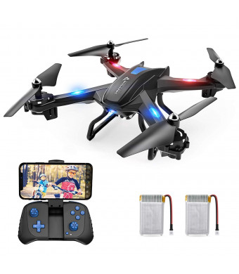 SNAPTAIN S5C WiFi FPV Drone with 720P HD Camera,Voice Control, Wide-Angle Live Video RC Quadcopter with Altitude Hold, Gravity Sensor Function, RTF One Key Take Off/Landing, Compatible w/VR Headset