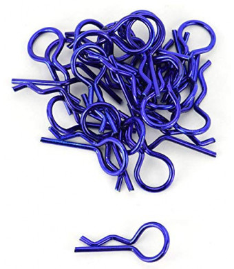 Apex RC Products Blue 1/10 Large Bent RC Anodized Body Clips - 25pcs #4031BL
