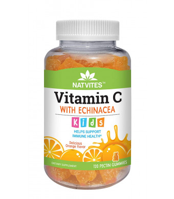 Natvites Vitamin C with Echinacea Pectin Gummies for Kids 120 Count
