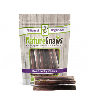 Nature Gnaws Junior Jerky Sticks 5-6 inch (15 Count) - 100% Natural Beef Chews for Small Dogs