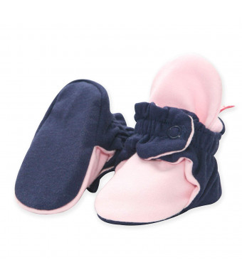 Zutano Lightweight Organic Cotton Baby Booties - Soft Sole Stay On Baby Shoes
