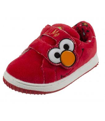 Sesame Street Elmo and Cookie Monster Baby Shoes with Strap, Hard Bottom, Infant and Toddler Size 3 to 8