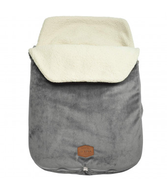 JJ Cole - Original Bundleme, Canopy Style Bunting Bag to Protect Baby from Cold and Winter Weather in Car Seats and Strollers, Graphite, Infant