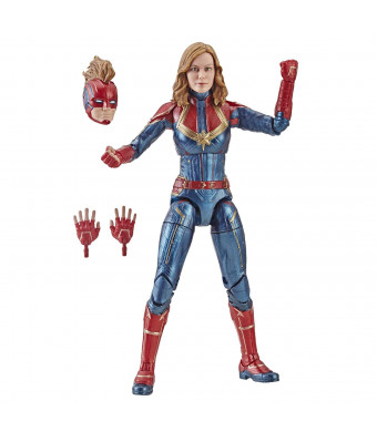 Marvel Captain Marvel 6-inch Legends Captain in Costume Figure for Collectors, Kids, and Fans