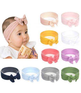 DANMY Baby Girl Nylon Headbands Newborn Infant Toddler Hairbands and Bows Child Hair Accessories