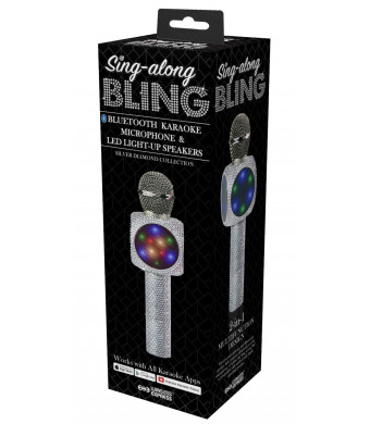 Wireless Express Sing-Along Bling Bluetooth Karaoke Microphone and Bluetooth Stereo Speaker All-in-One