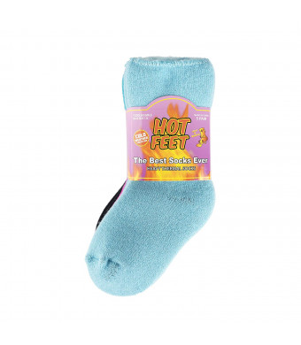 Hot Feet Toddler 5pk Crew Thermal Socks w/Soft Thick Brushing Inside, Gripped/Non Gripped Combo