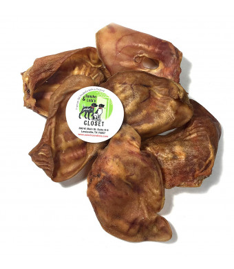 Sancho and Lola's Closet Strips, Medium Thick-Cut or Jumbo Pig Ears for Dogs Made in The USA All-Natural, Non-Basted Grain-Free Collagen-Rich Dog Chews