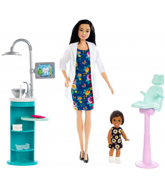 Barbie Dentist Doll and Playset, Black Hair