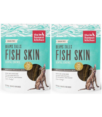 Honest Kitchen Beams Grain-Free Dog Chew Treats - Natural Human Grade  Dehydrated Fish Skins 3.25 oz Small