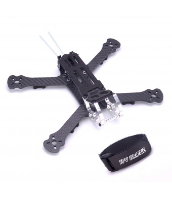 FPVDrone 230mm FPV Racing Drone Frame 5 Inch Carbon Fiber Quadcopter Frame Kit 4mm Arms and LiPo Battery Strap