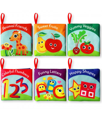 Cloth Books for Babies (Set of 6) - Premium Quality Soft Books for Toddlers. Only New Materials. Safe and Fully Certified. Infant Books for Early Children Development. Wonderful Gift for Baby Shower