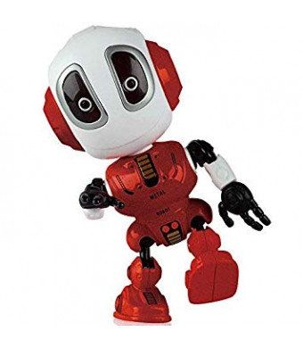 Sopu Talking Robot Toys Repeats What You Say Kids Robot Toy Metal Mini Body Robot with Repeats Your Voice, Colorful Flashing Lights and Cool Sounds Robot Interactive Toy for Boys and Girls Gift (Red)