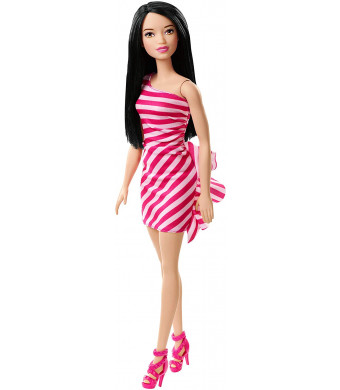 Barbie Glitz Doll, Pink Stripe Ruffle Dress