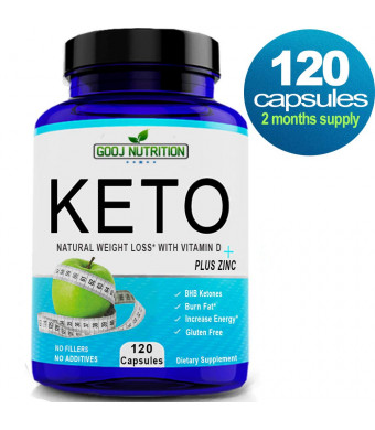 Best Keto Diet Weight Loss Pills 1000mg BHB (120 Capsules) That Work Fast for Women and Beginners 100% Natural exogenous Ketones no fillers Great for Low carb and Paleo Diets